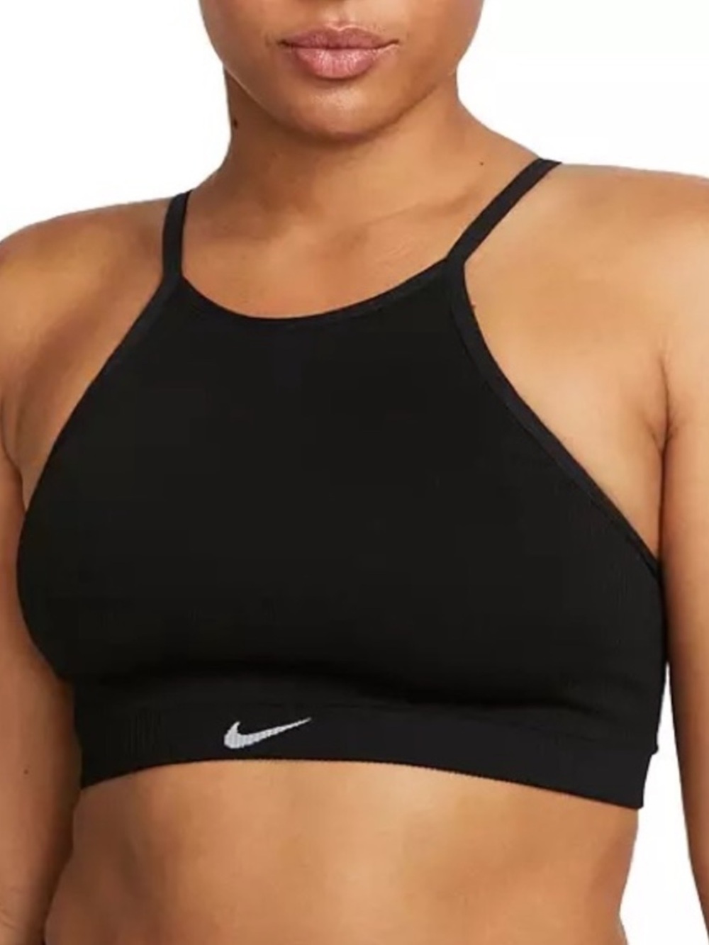 Nike Women’s Black Ribbed High-Neck Sports Bra